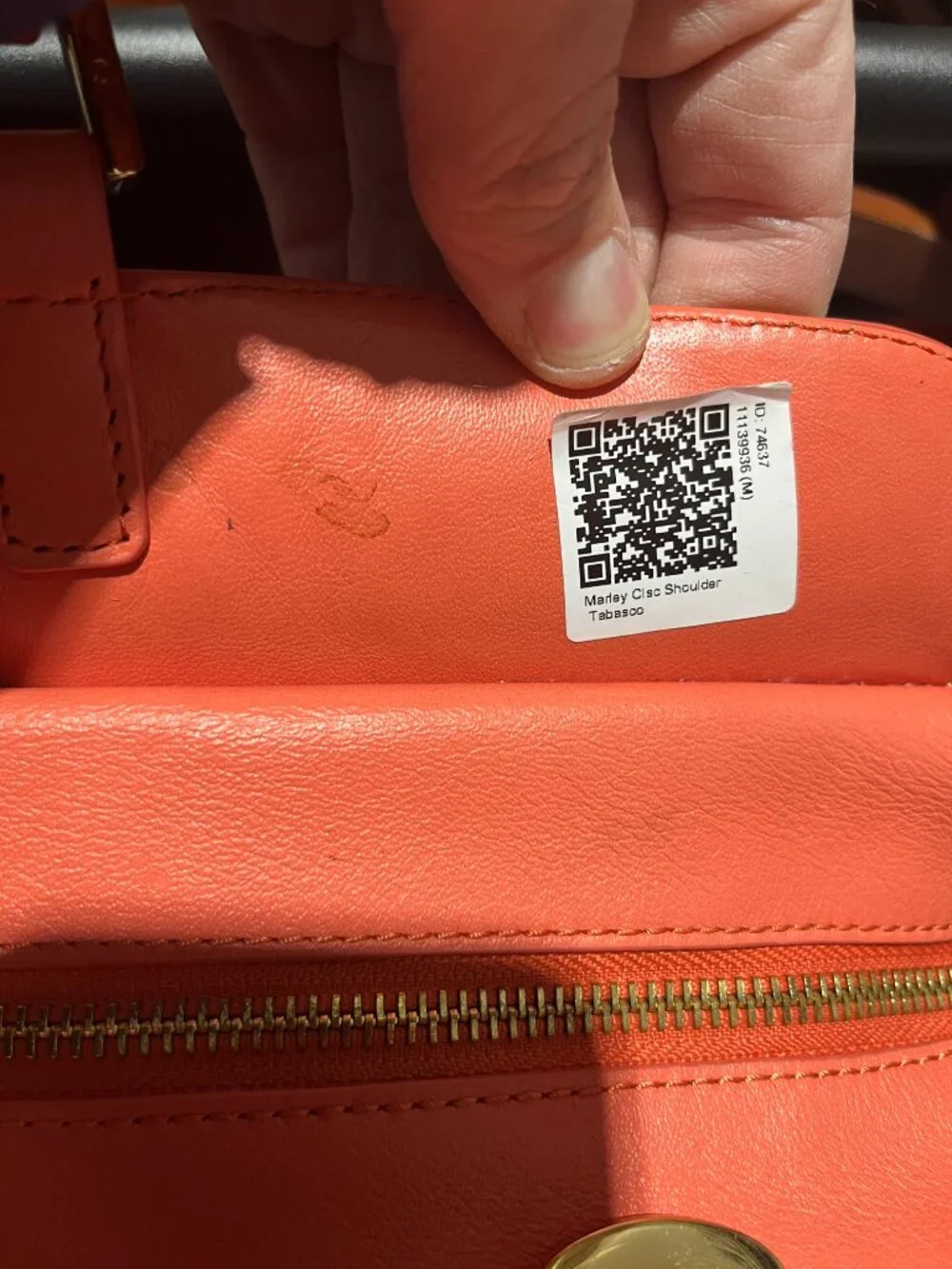 Tory Burch Marley Classic Leather Sample Bag Tabasco Coral Large Satchel Purse